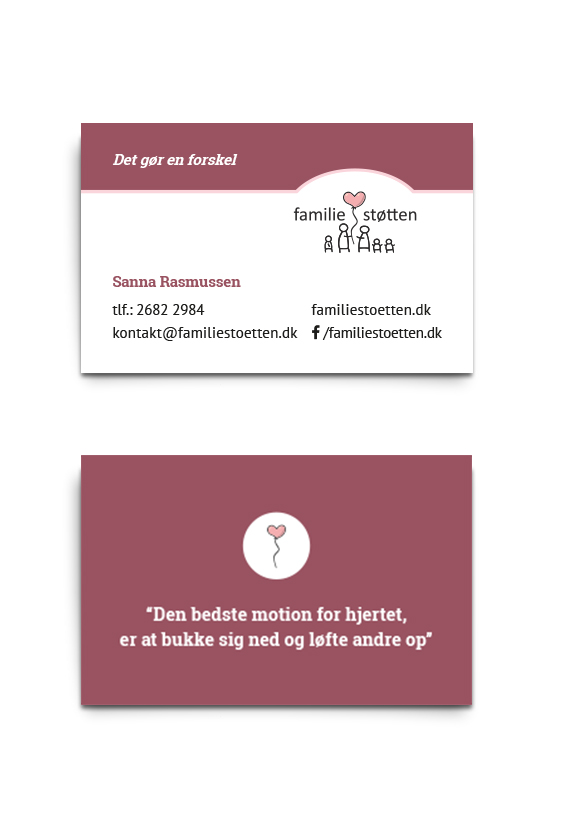Case Familiestøtten visitkort